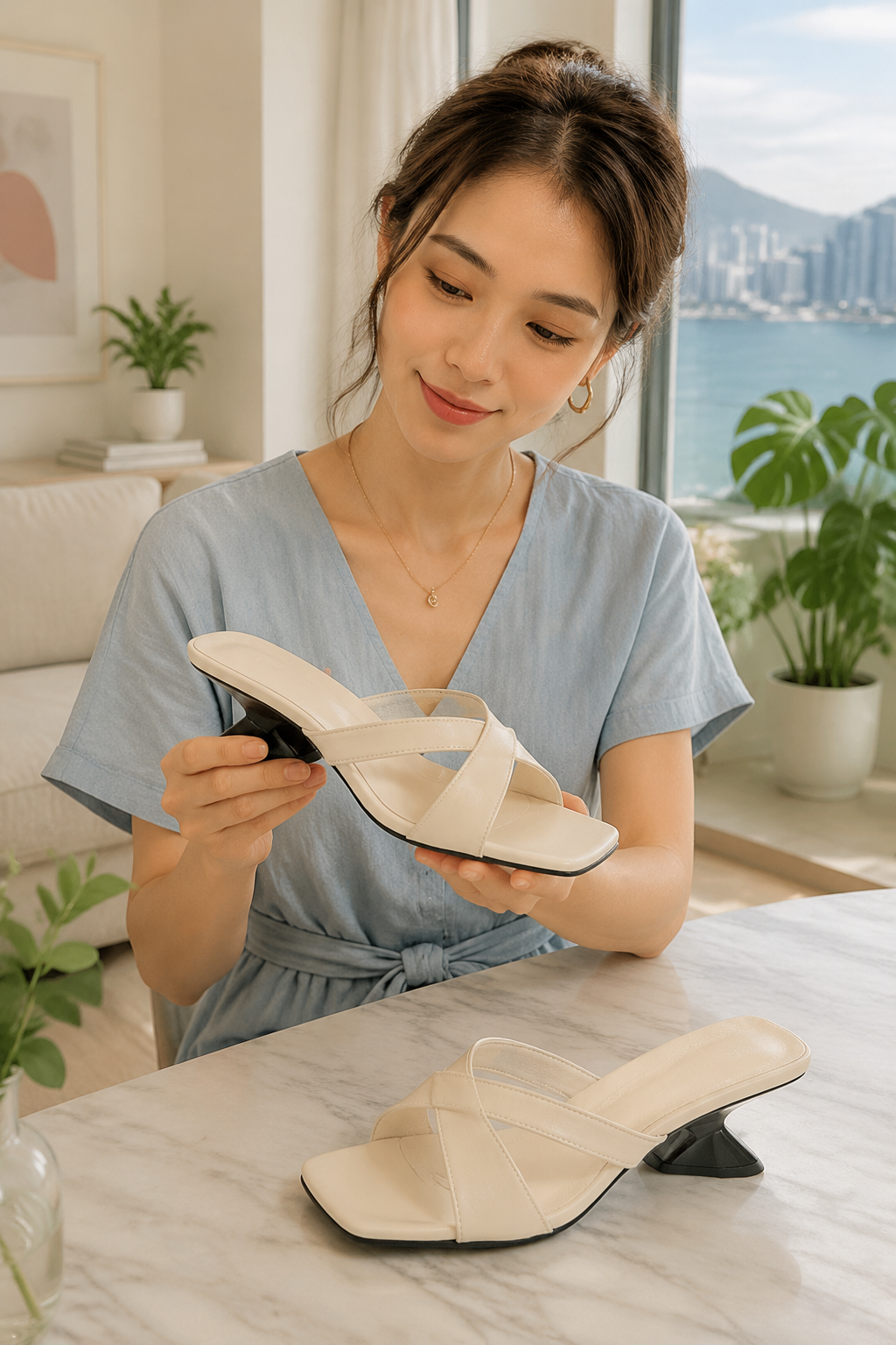 2025 Summer French Wedge Slide Sandals