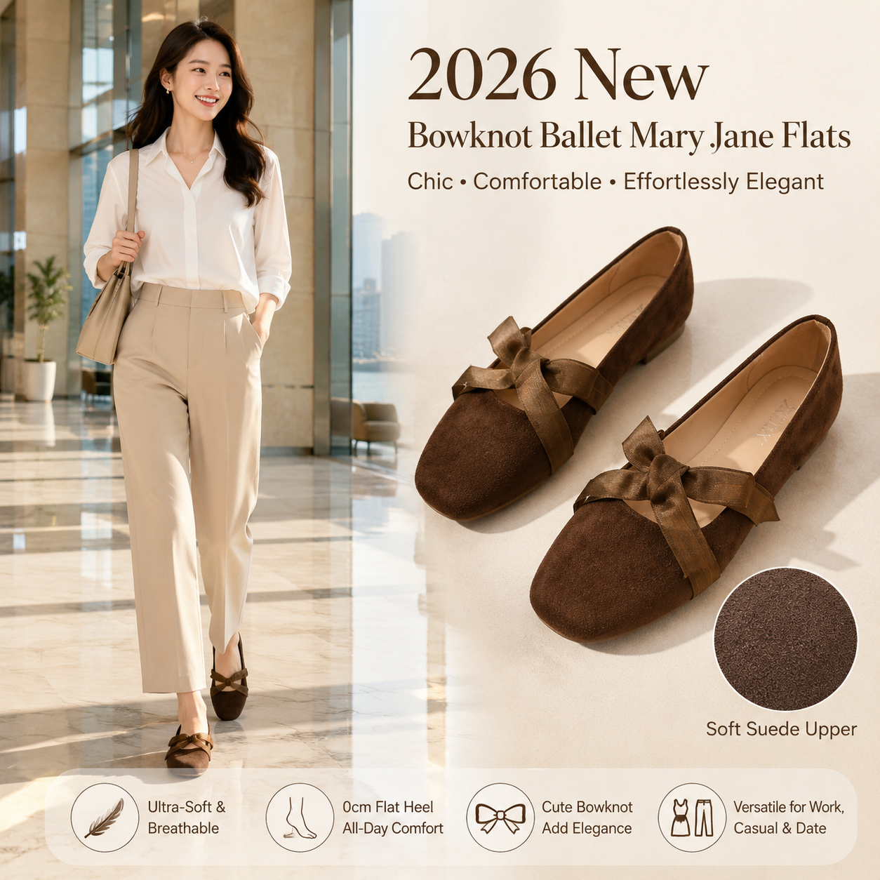 Women's Bow Decorated Flat Shoes