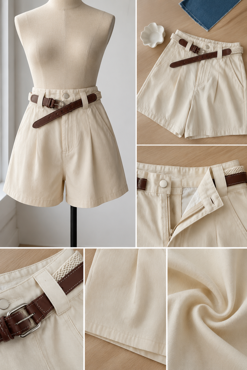 High Waist Wide Leg Denim Shorts