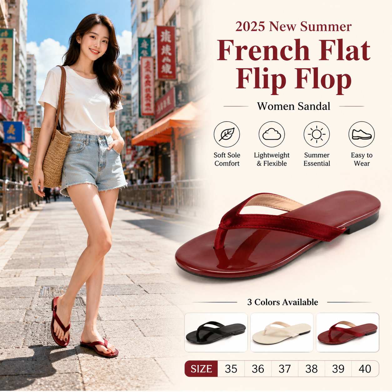 Women's French Thong Sandals