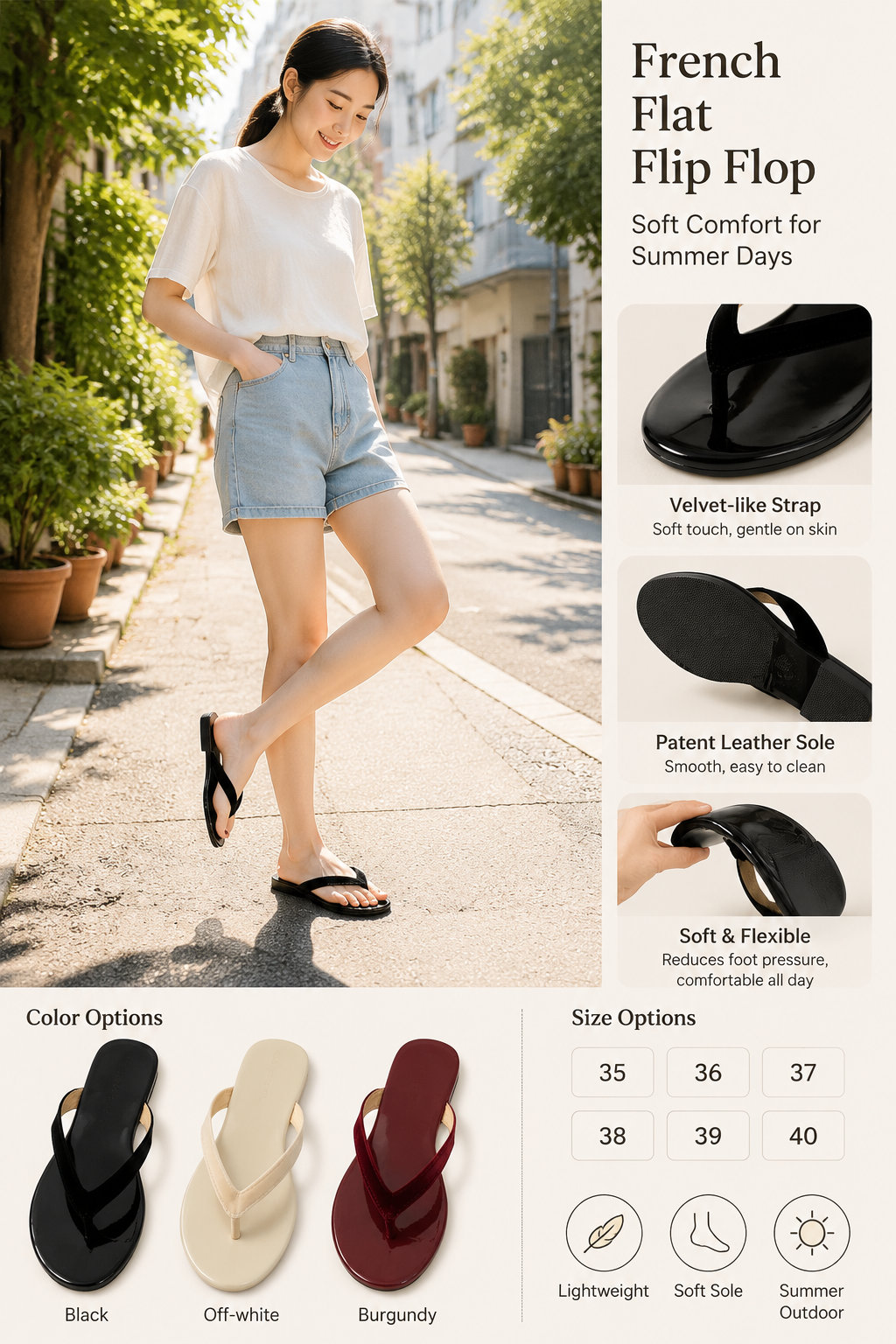 Women's French Thong Sandals