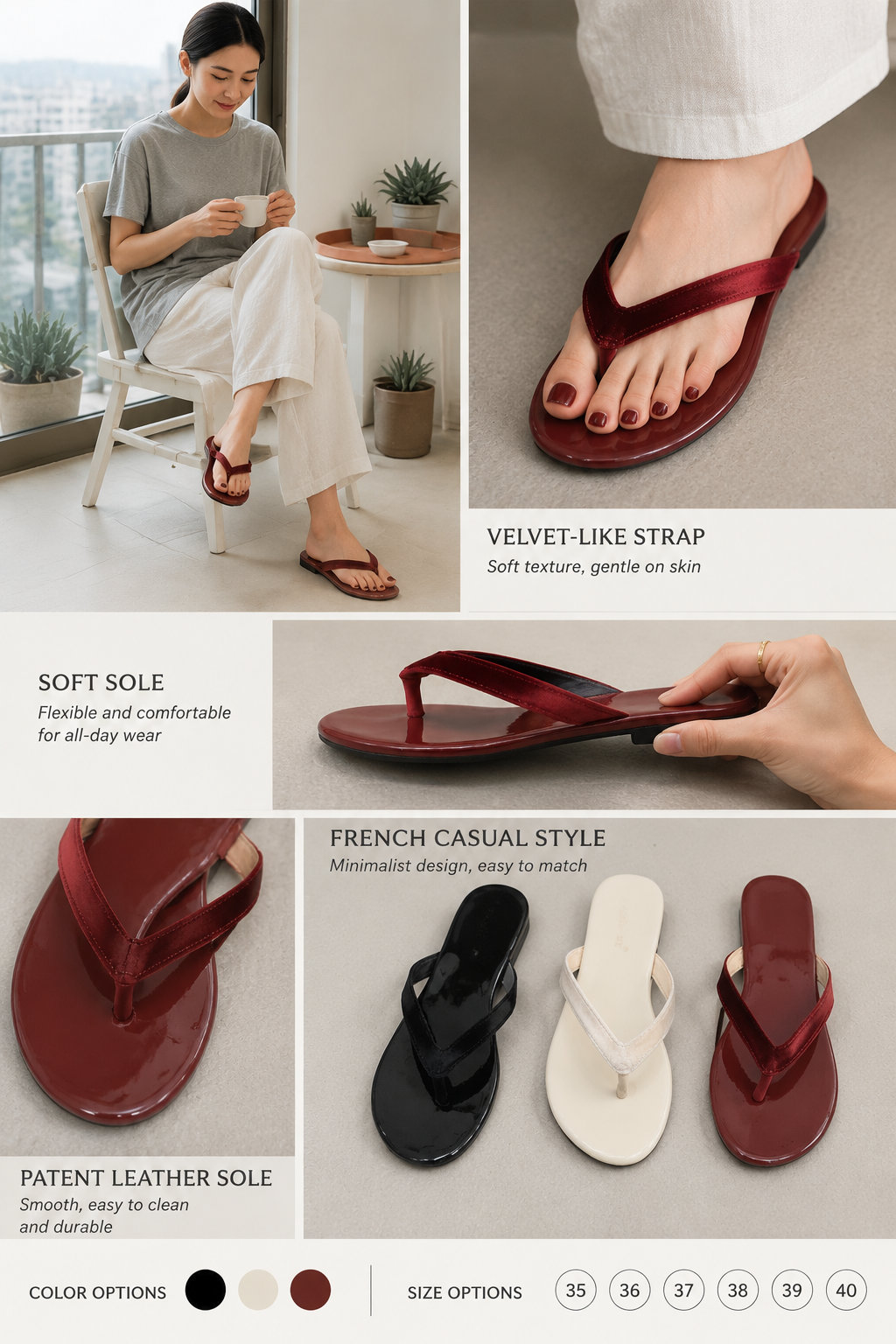 Women's French Thong Sandals