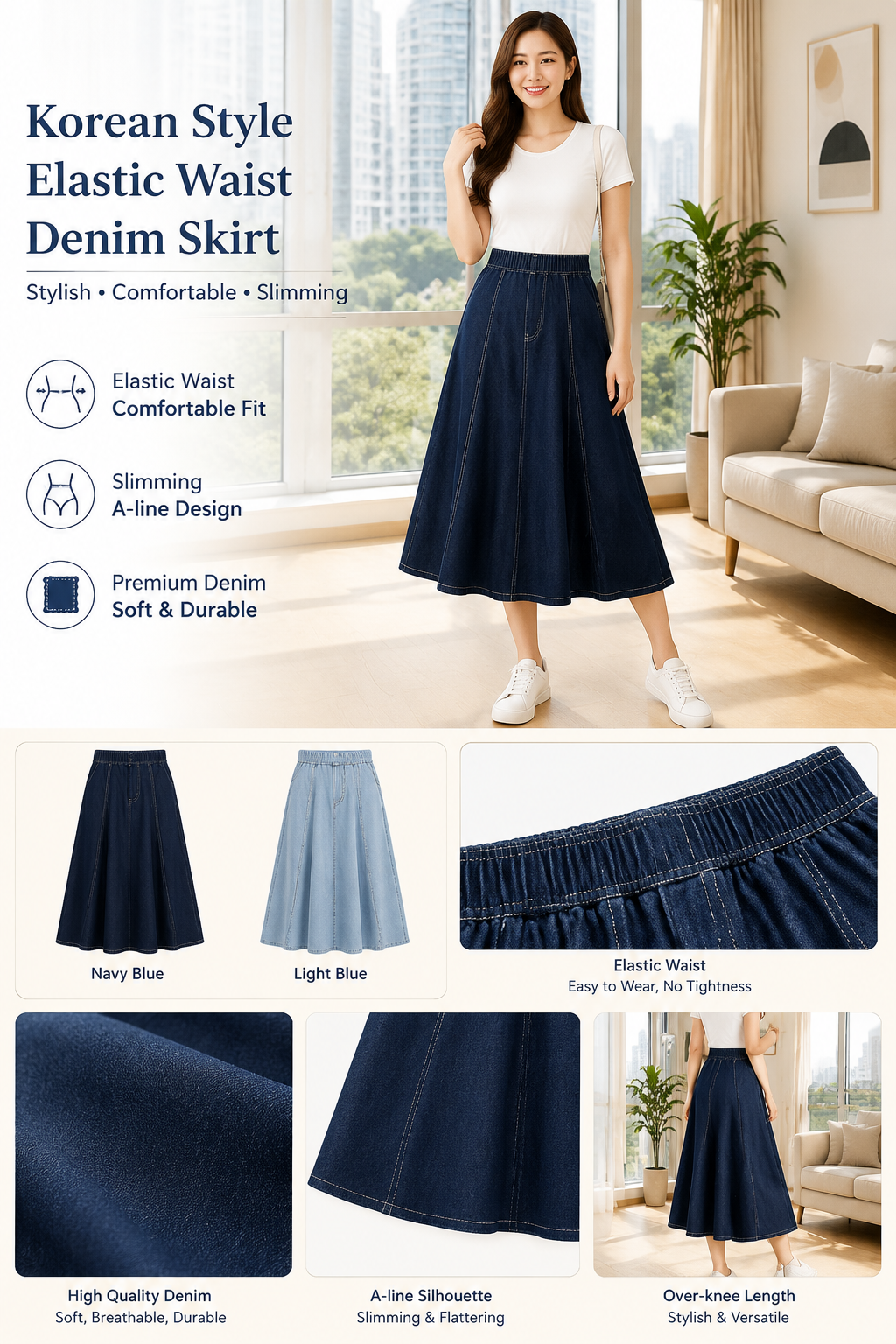 Korean Plus Size Denim Skirt
