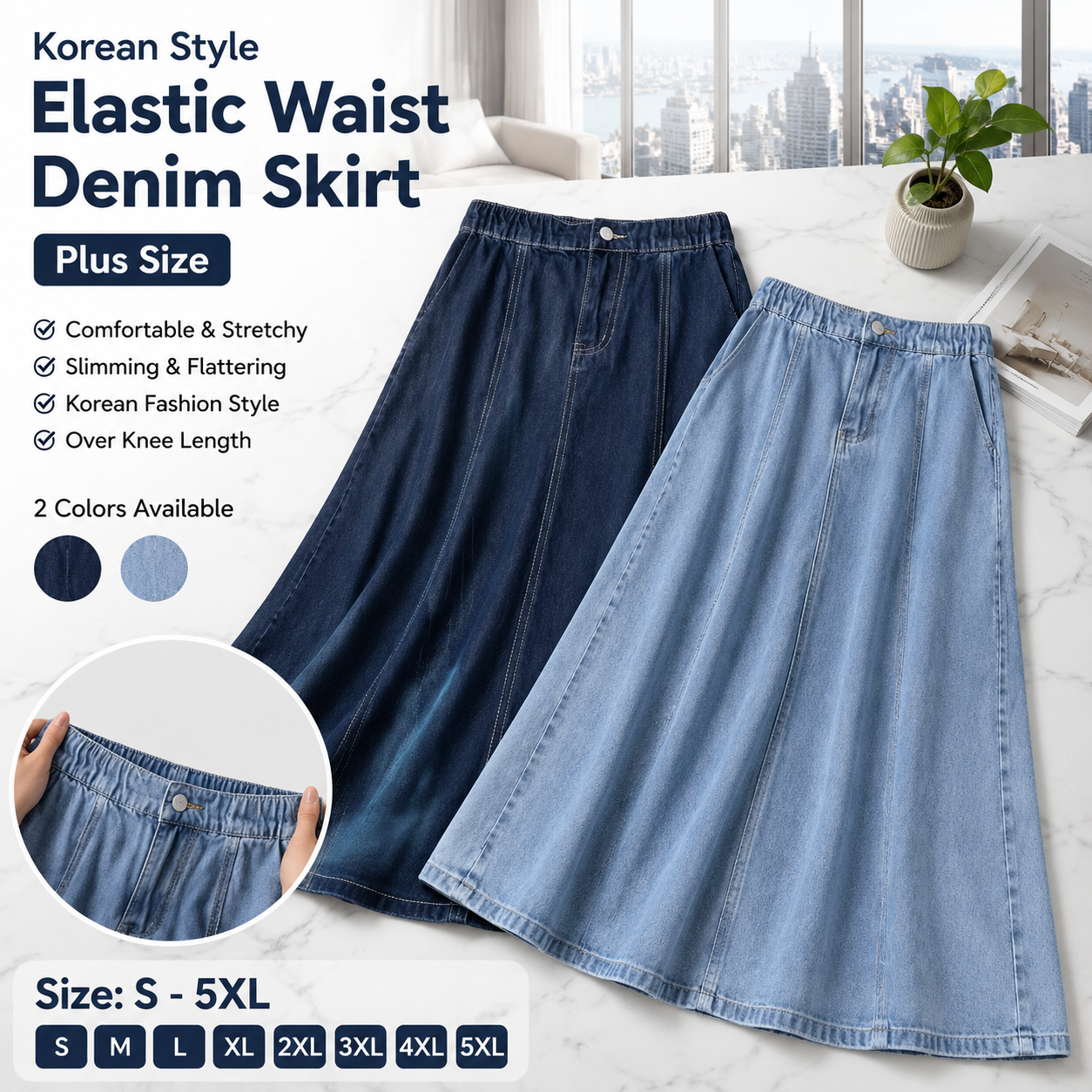 Korean Plus Size Denim Skirt