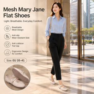 Women's Mesh Mary Jane Flat Shoes