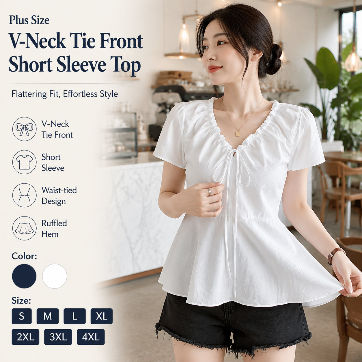 Women's Plus Size V-Neck Top