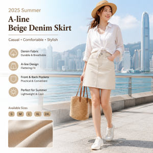 2025 Summer A-line Denim Skirt