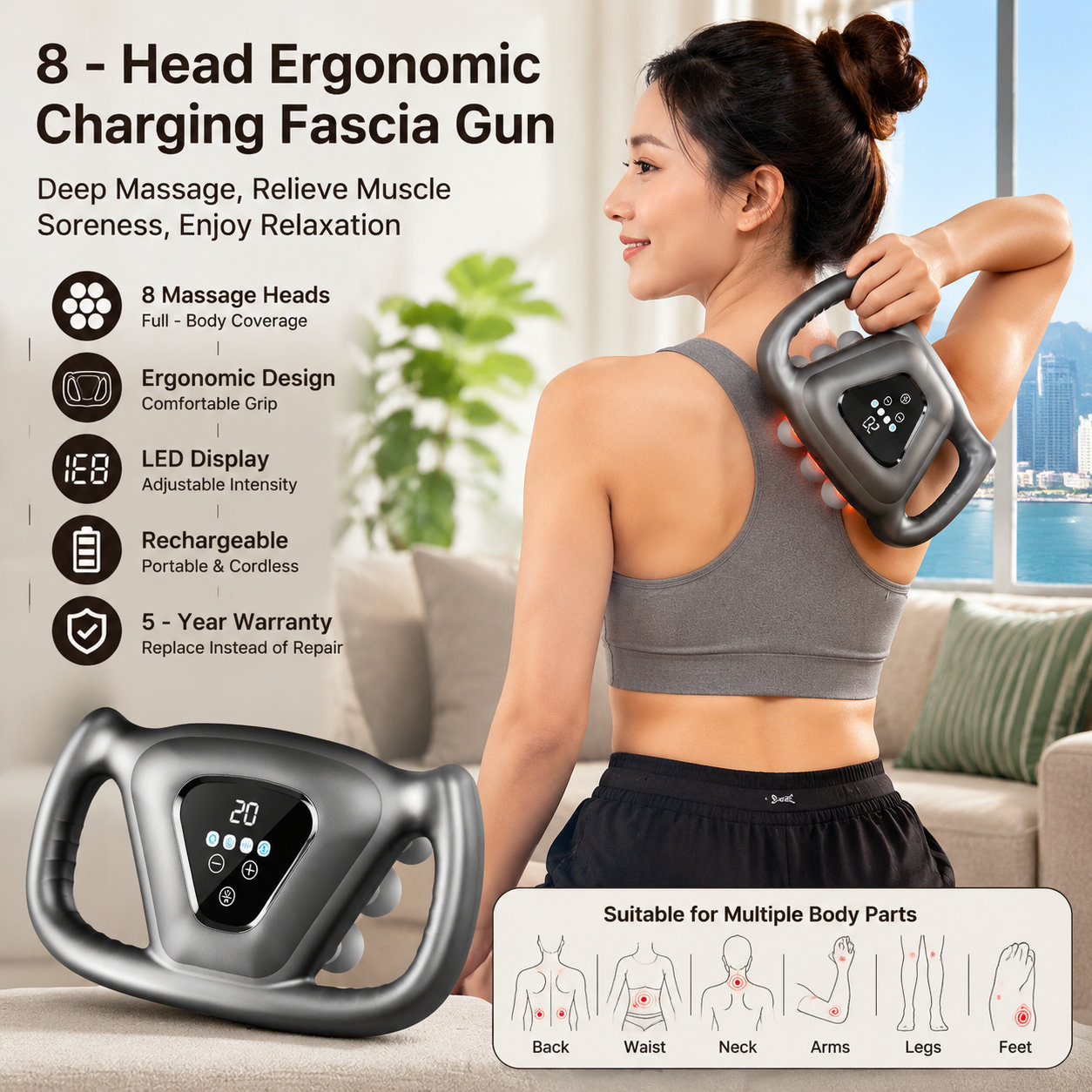LOWSEN 8-head LED Massage Gun