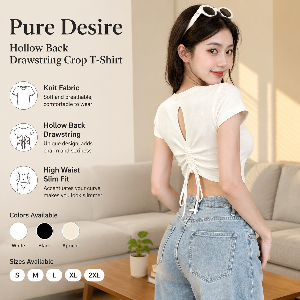 Women's Back Cutout Knit Tee