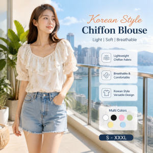 Women's Korean Style Short-sleeve Chiffon Shirt