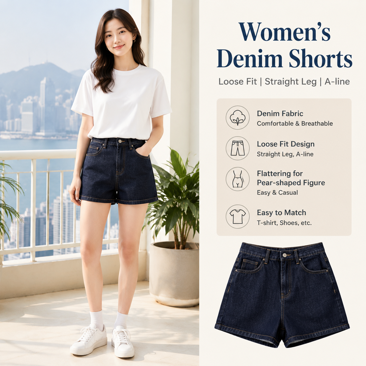 Women's Summer A-line Denim Jeans