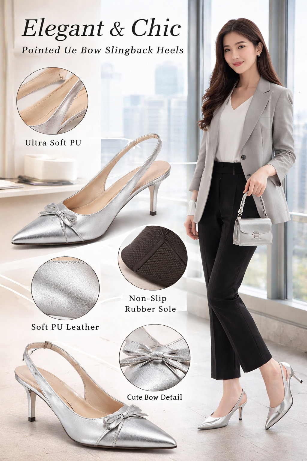 Women's Pointed Bow Sandals