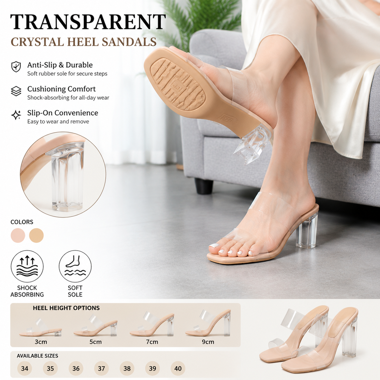Women's Summer Transparent High Heel Sandals