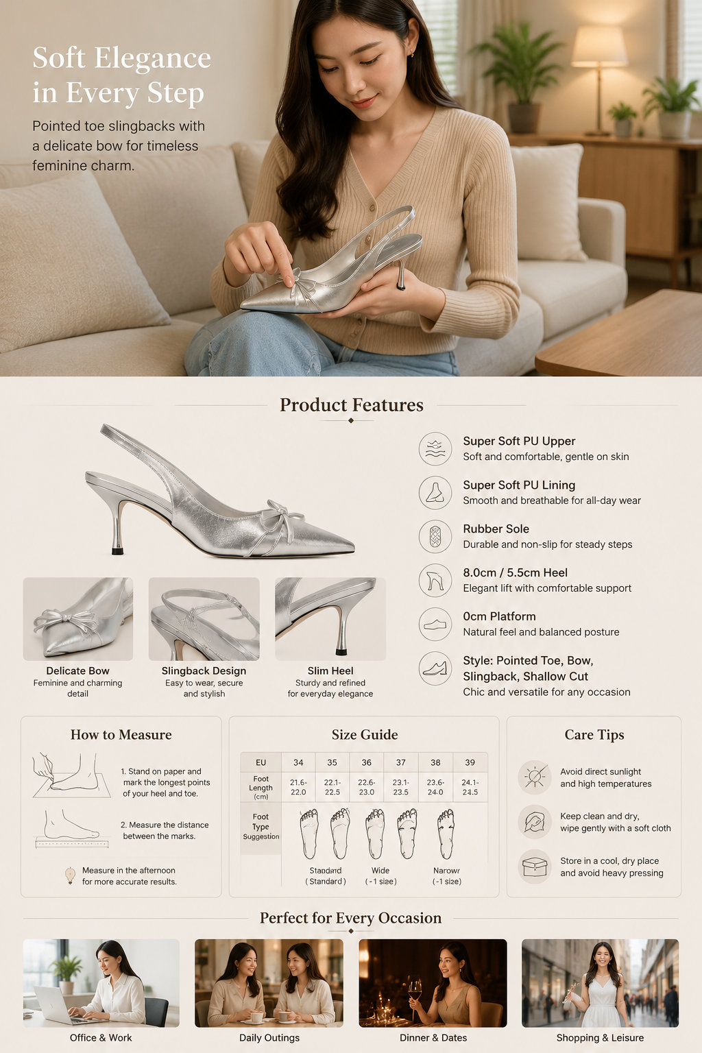 Women's Pointed Bow Sandals