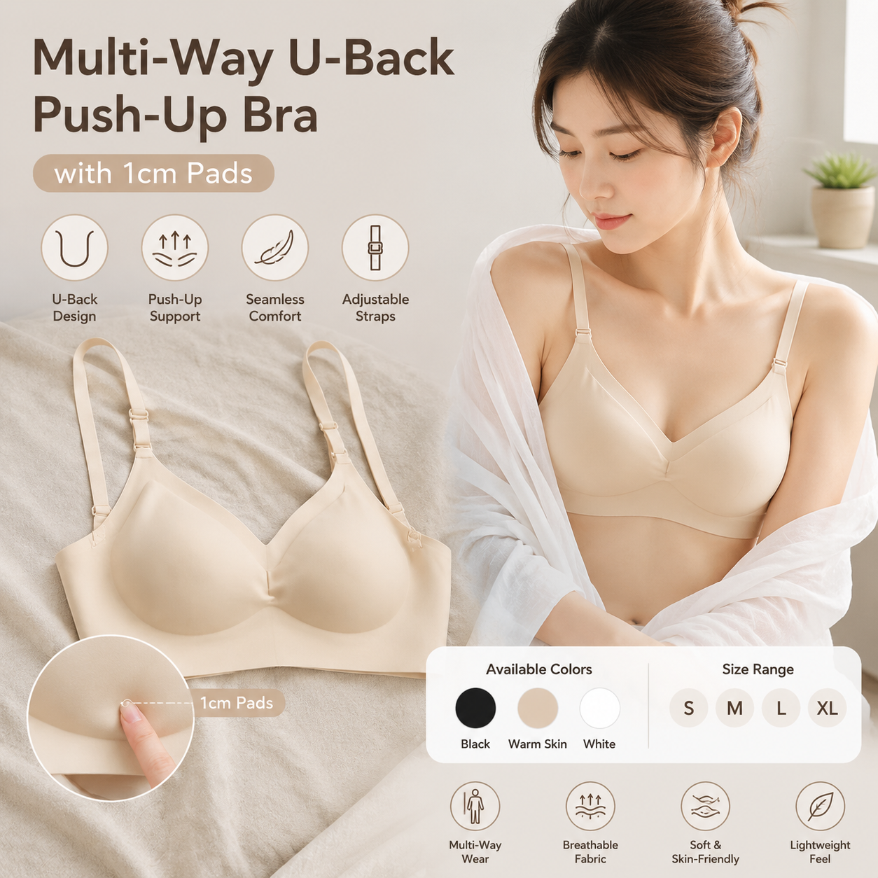 Multi-wear U-back Push-up Bra