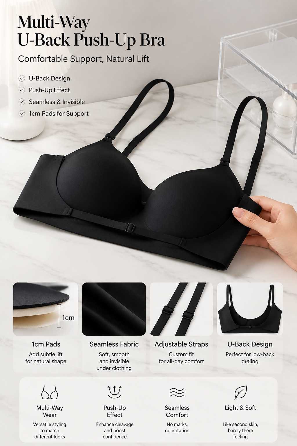 Multi-wear U-back Push-up Bra