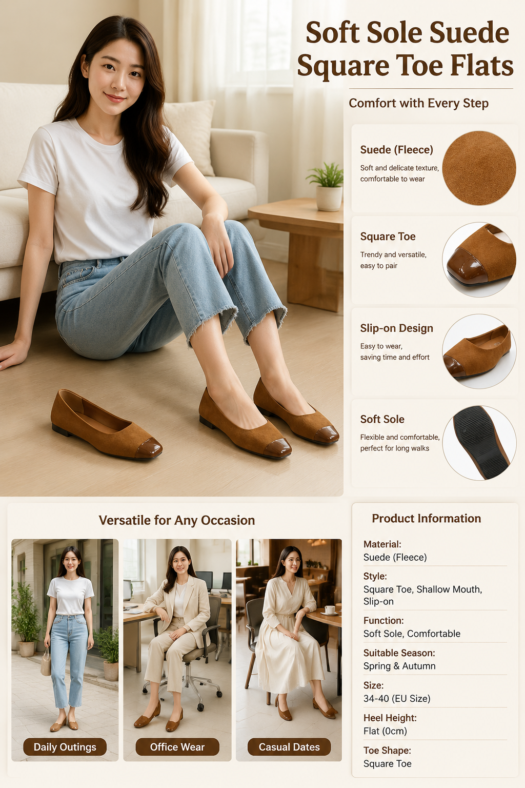 Women's Suede Flat Shoes