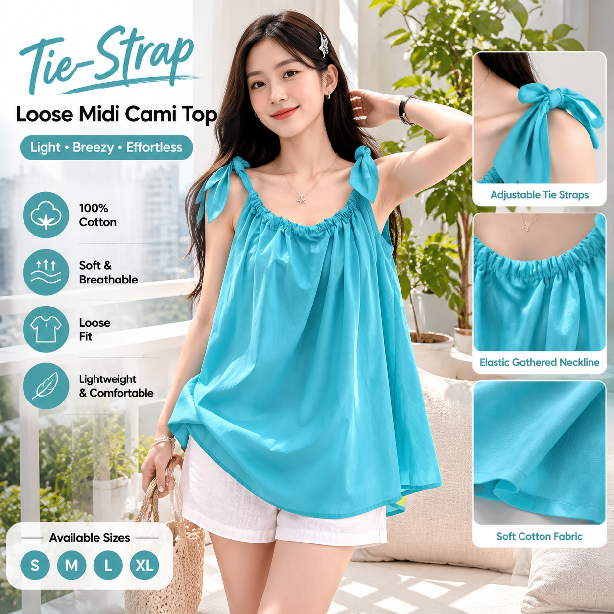 Summer Cotton Cami Tank Top