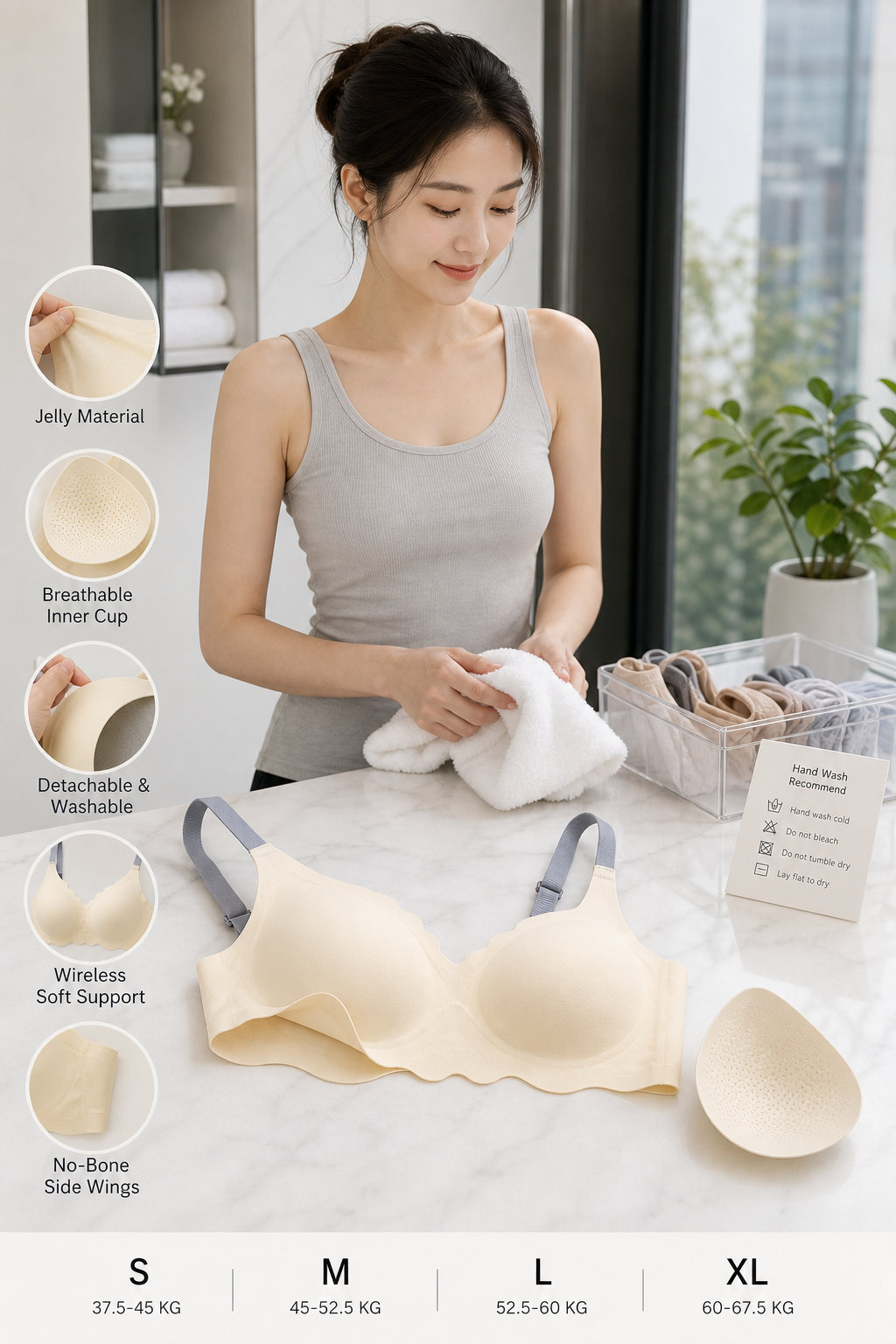 Seamless Wireless Push-up Bra