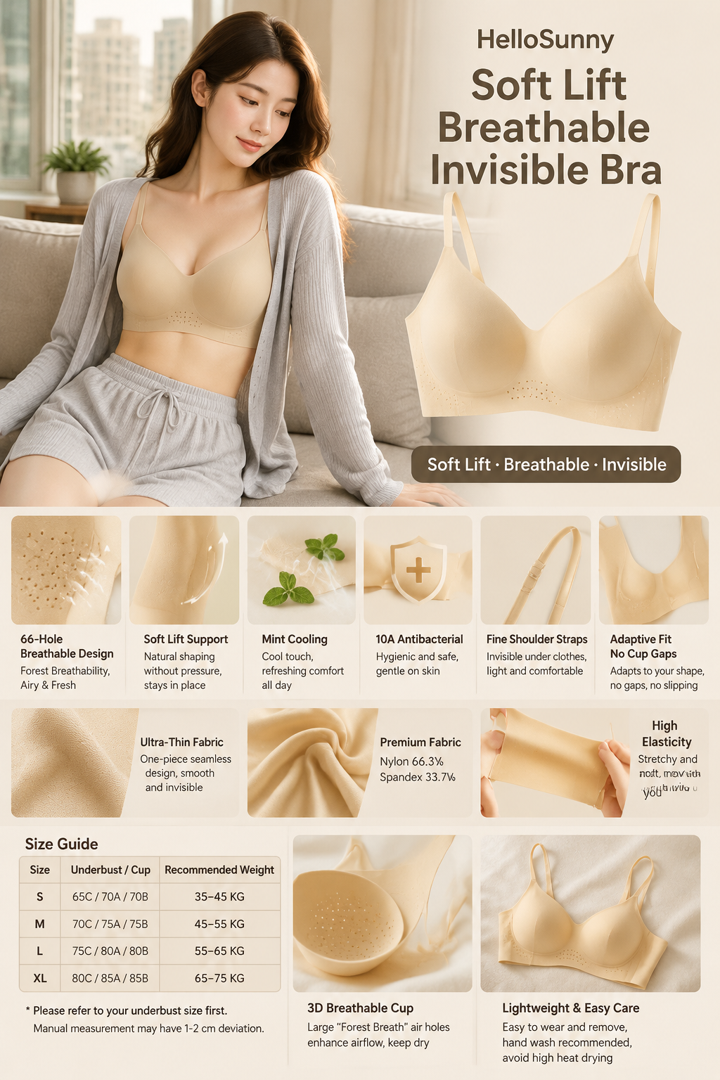Soft Lift Cooling Wireless Bra