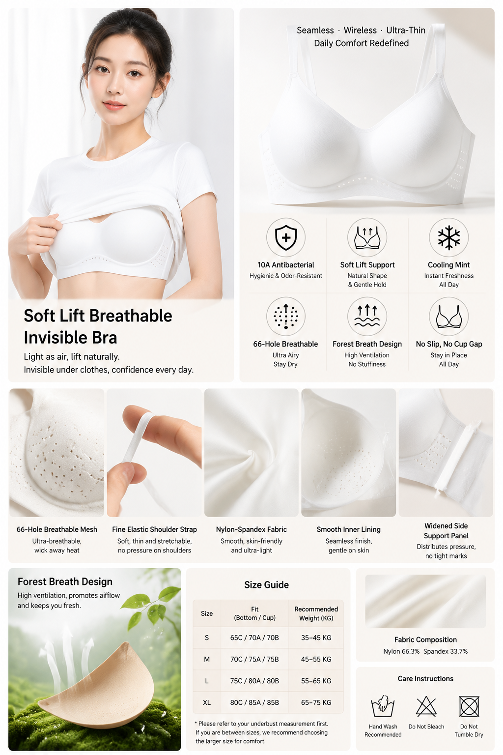 Soft Lift Cooling Wireless Bra