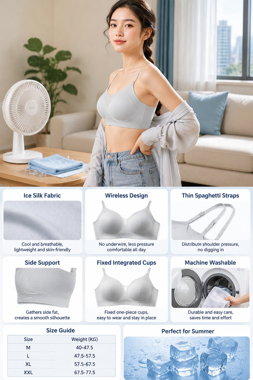 Ice Silk Wireless Summer Bra