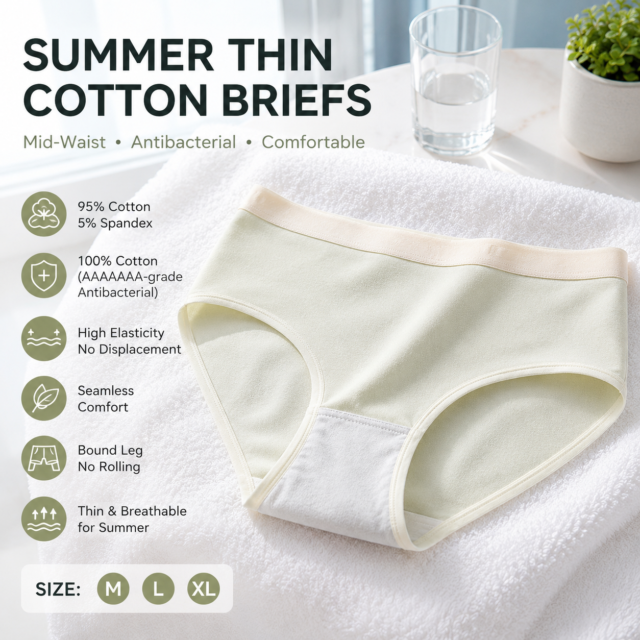 Women's Mid-waist Cotton Panties