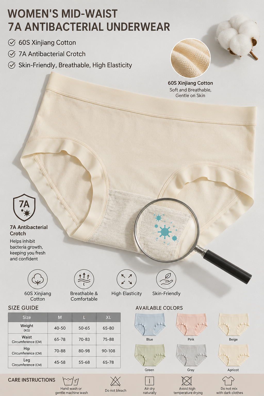 Women's 7A Cotton Panties