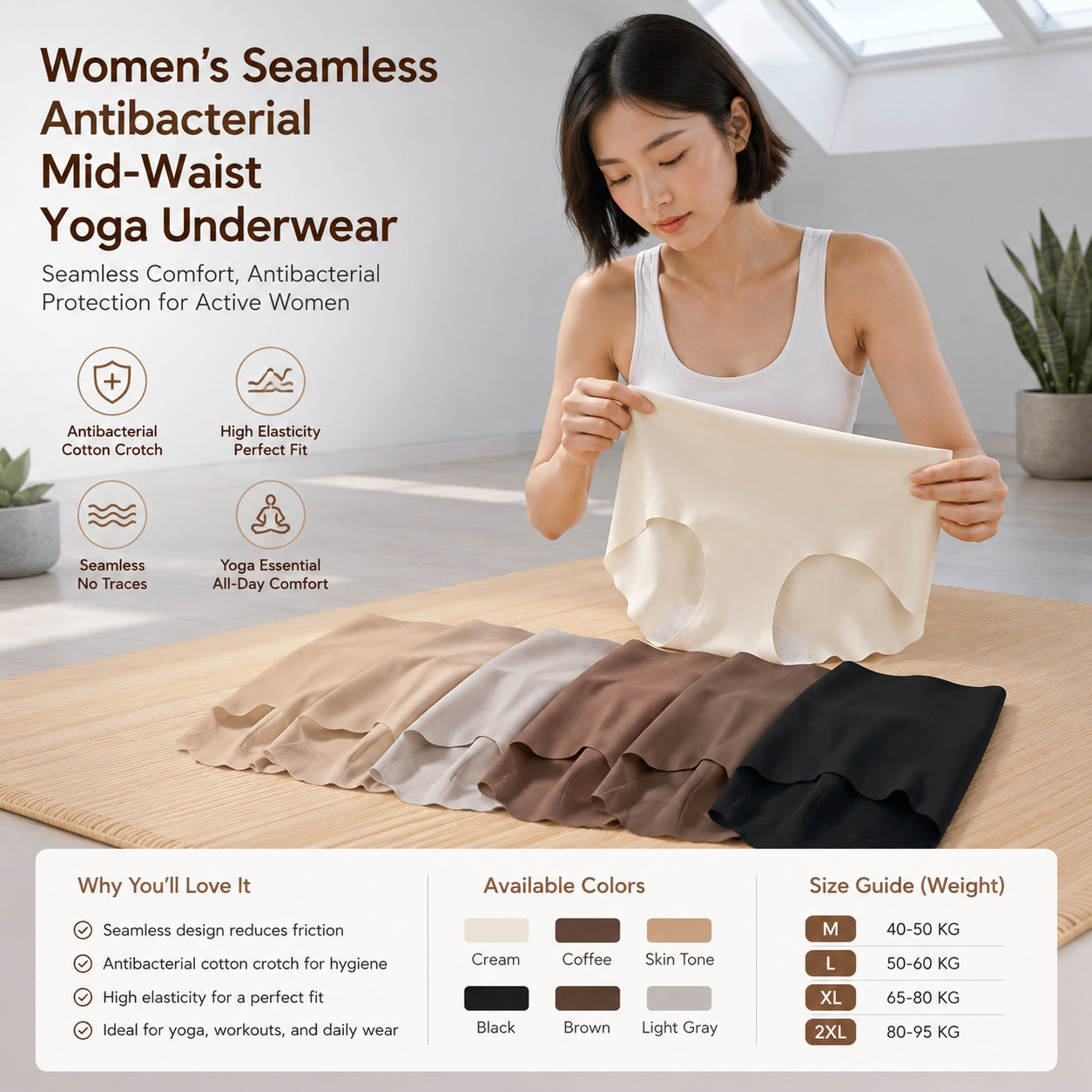 Women's Mid-waist Yoga Panties