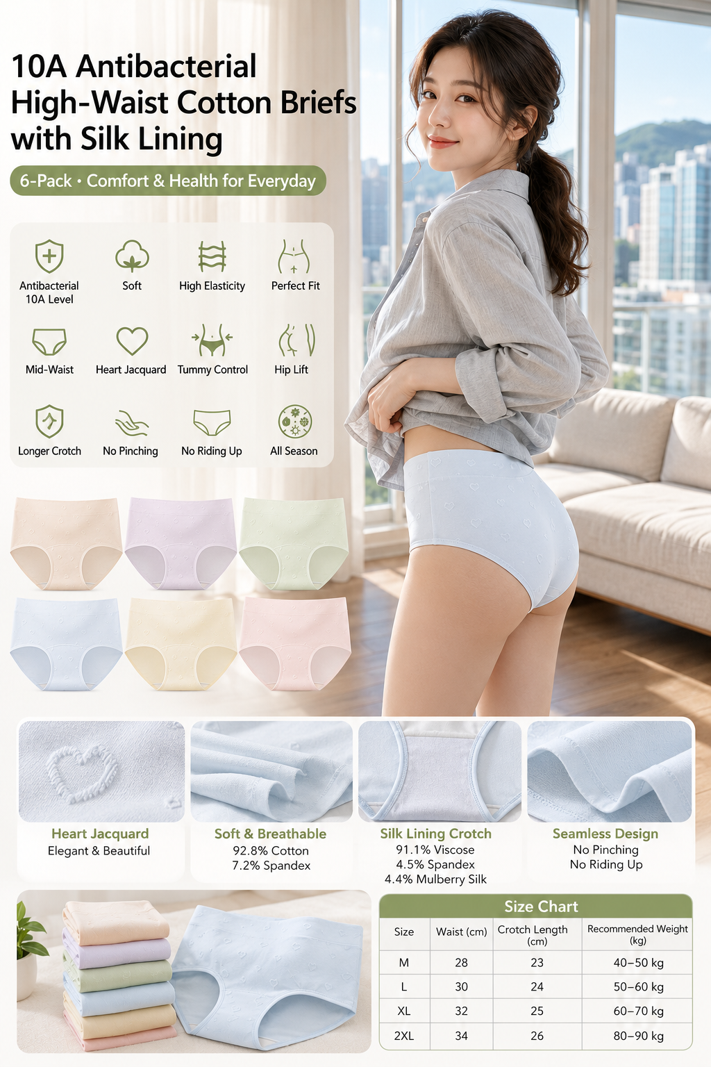 Women's 10A Anti-Bac Panties