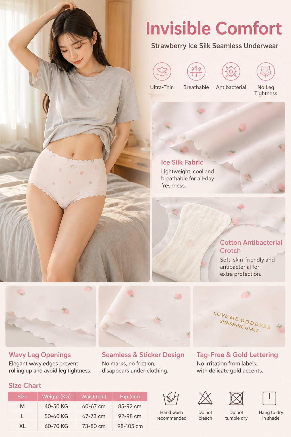 Strawberry Ice Silk Panties