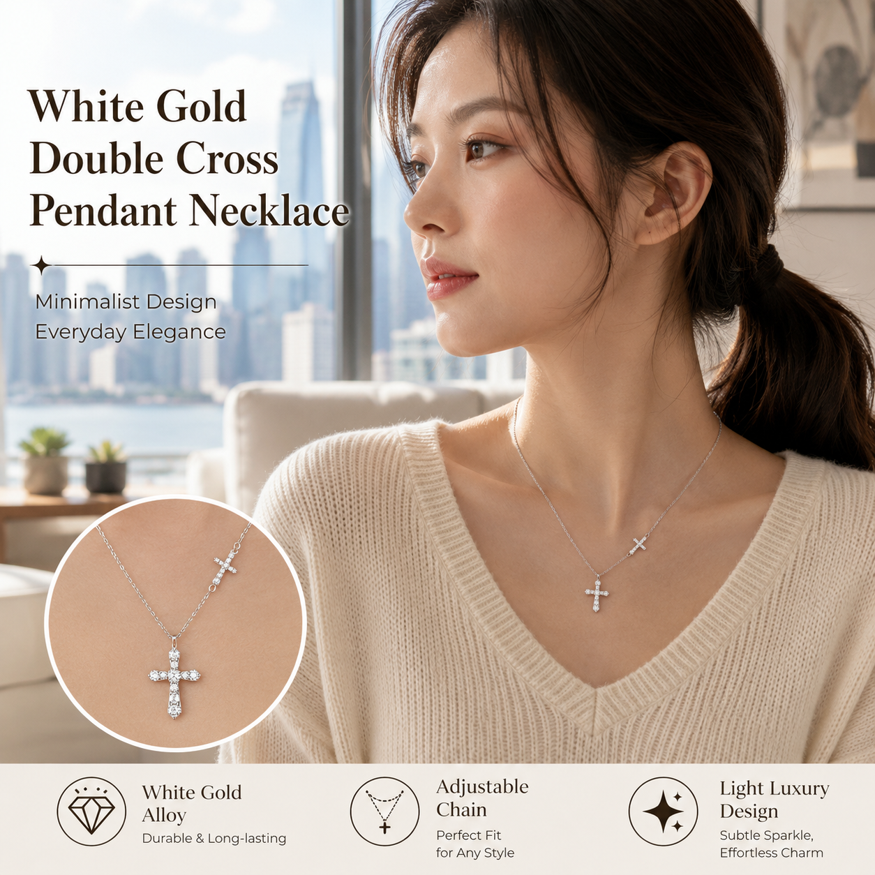 Women's White Gold Necklace