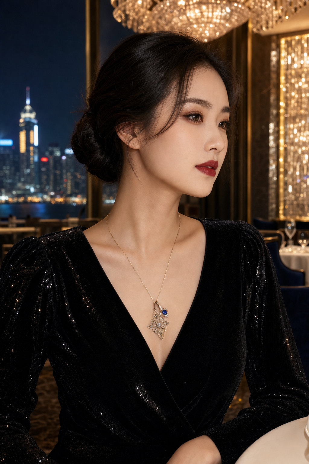 Iris Sapphire Pendant Necklace