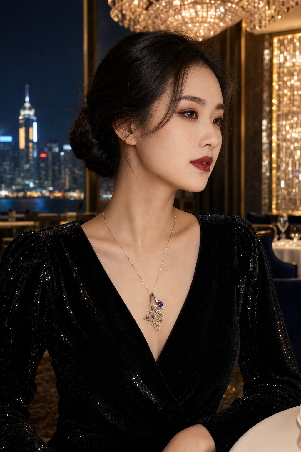 Iris Sapphire Pendant Necklace