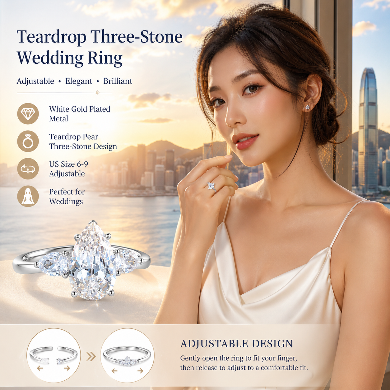 Three Stone Moissanite Ring