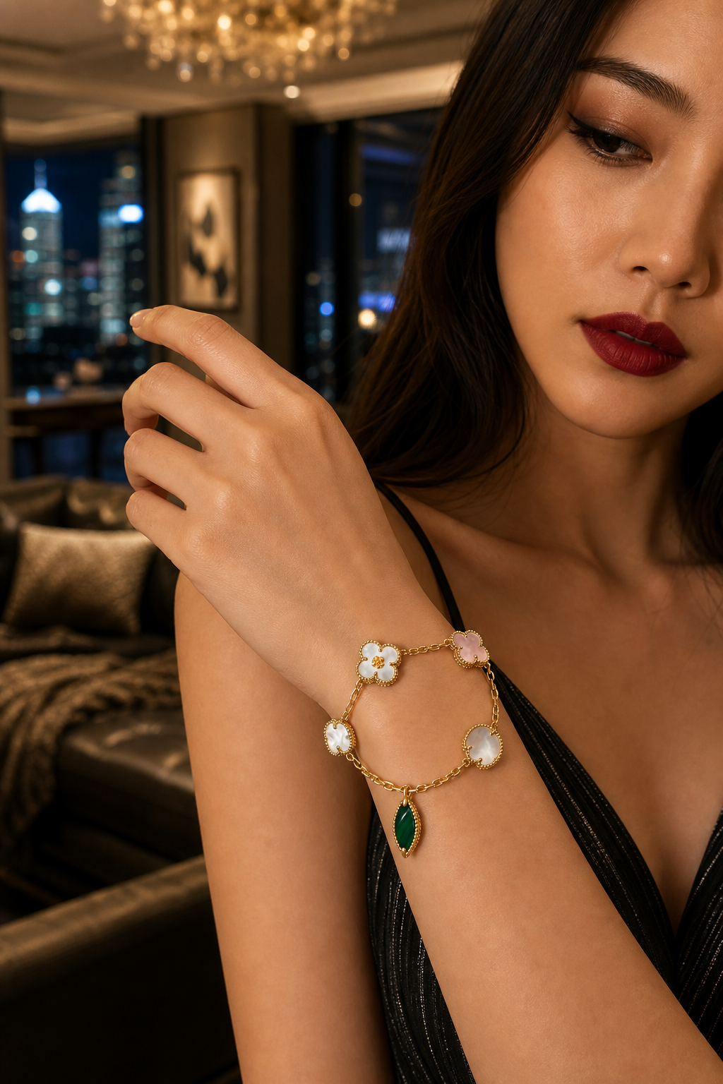 Four Leaf Clover Gold Bracelet