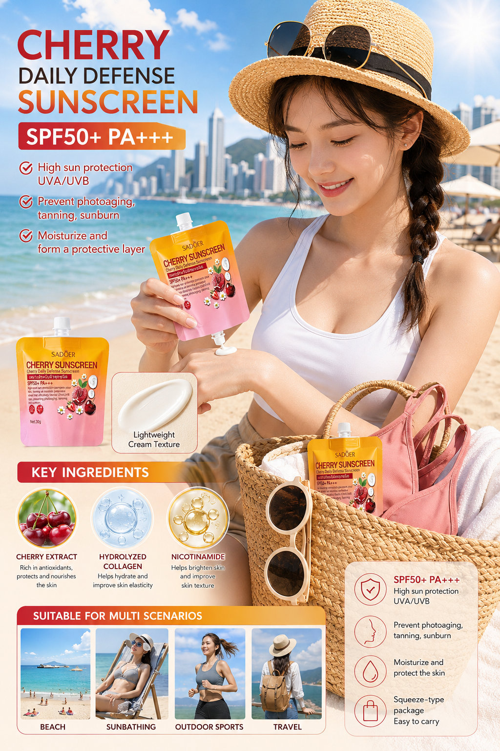 SADOER Cherry SPF50+ Sunscreen
