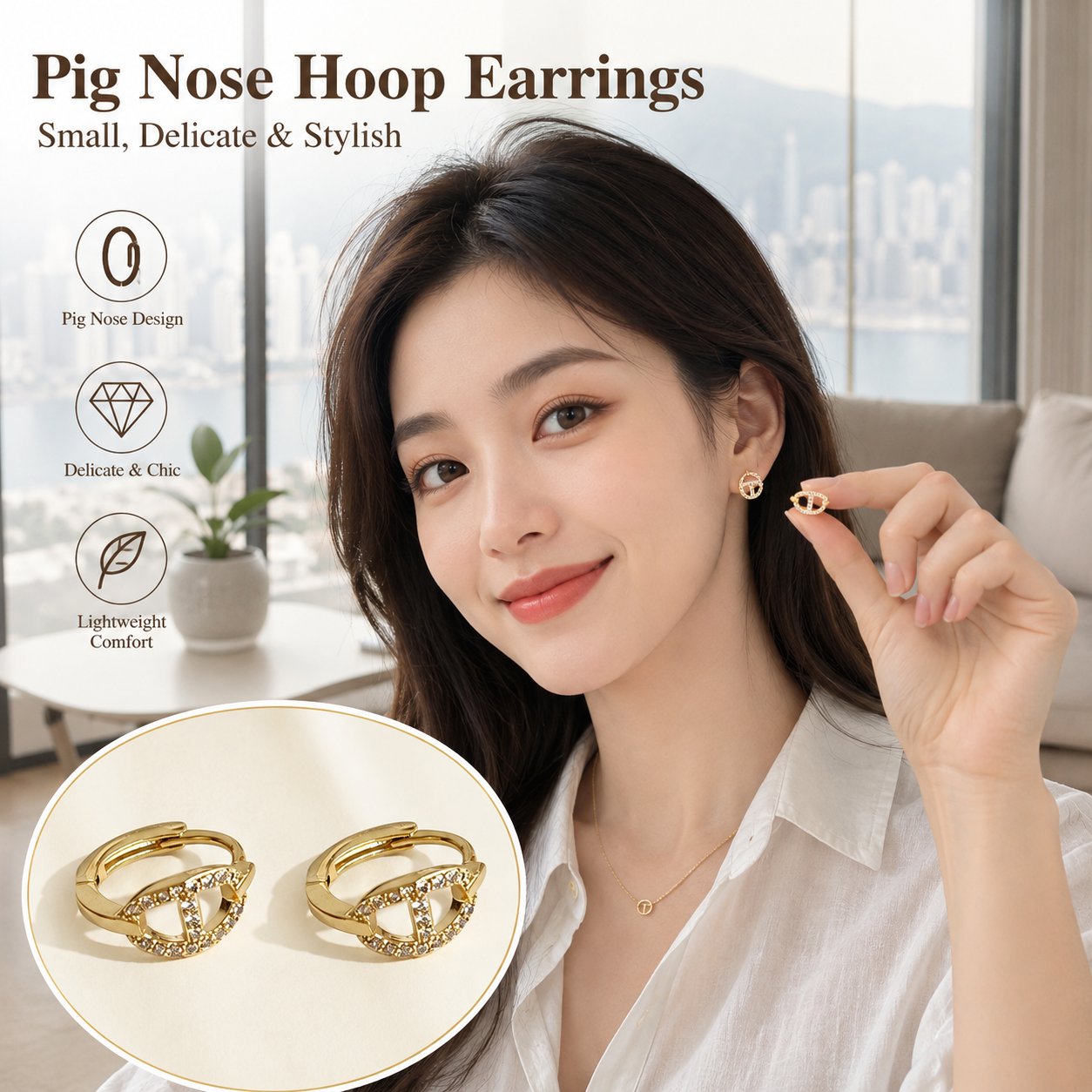 Pig Nose Ear Cuff Earrings