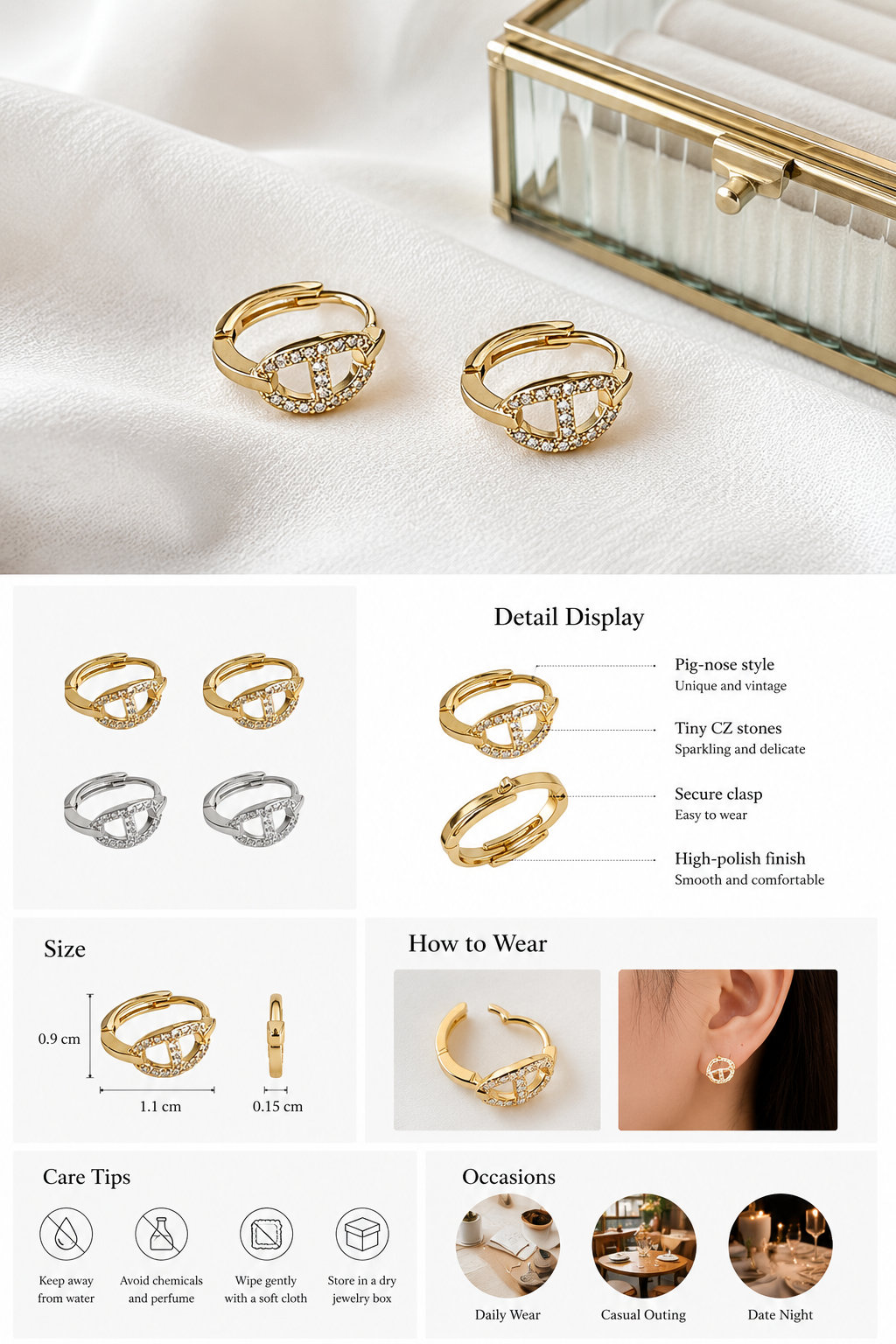 Pig Nose Ear Cuff Earrings