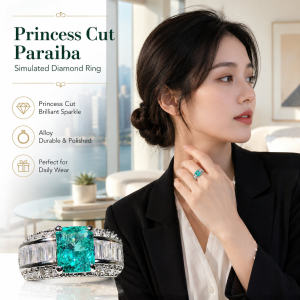 Princess Cut Alloy Fashion Ring
