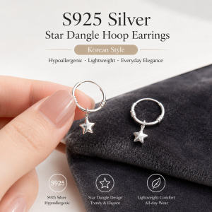 S925 Silver Star Ear Buckles