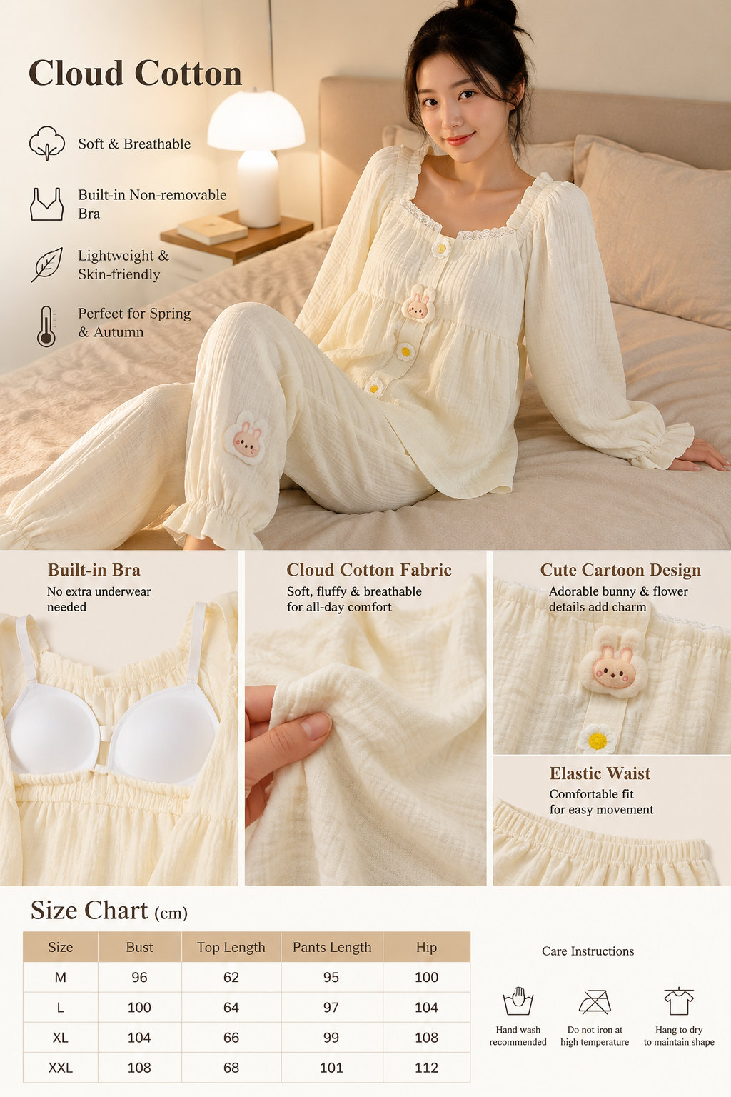 Cartoon Cotton Women's Pajama Set