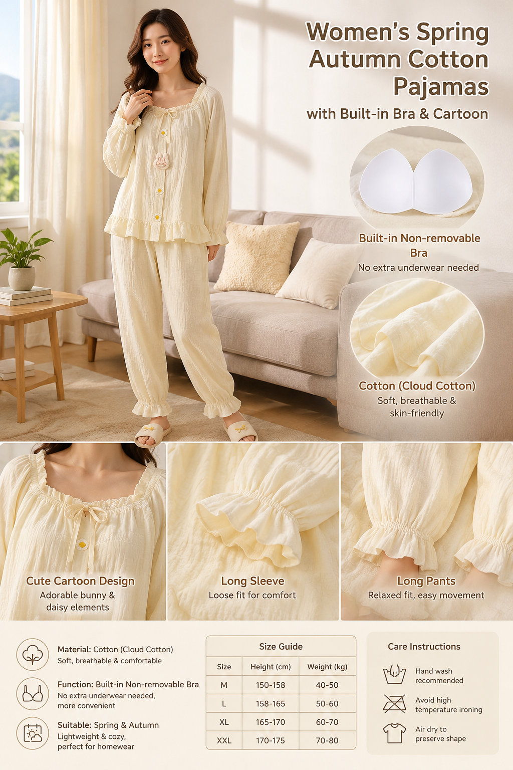 Cartoon Cotton Women's Pajama Set