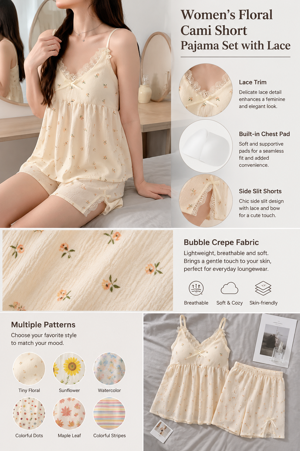 Women's Cami Shorts Pajama Set