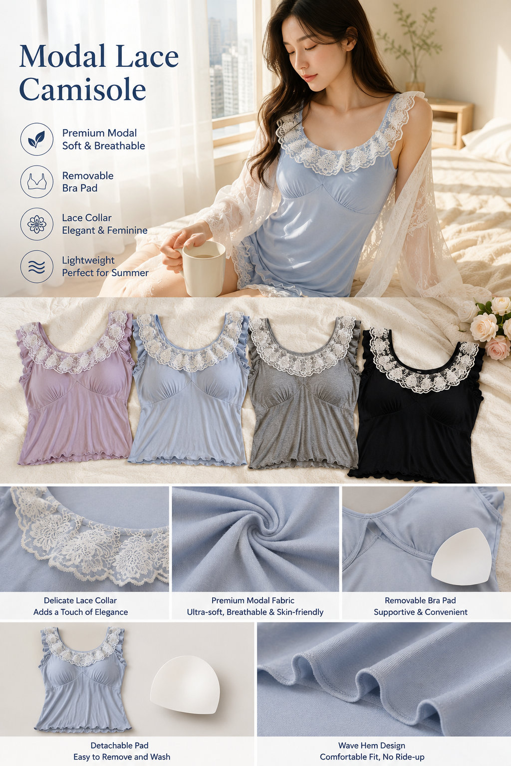 Women's Lace Modal Home Cami
