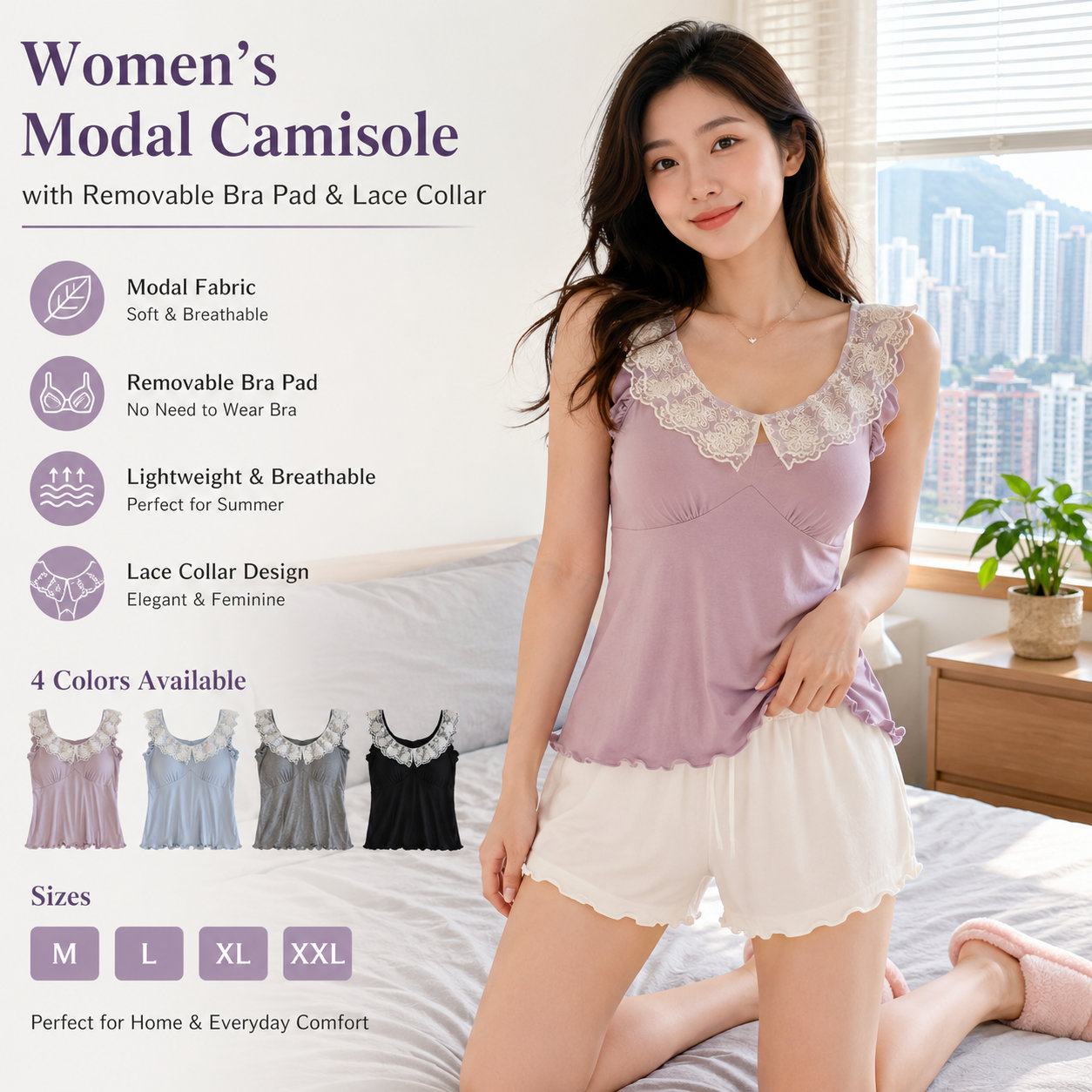 Women's Lace Modal Home Cami