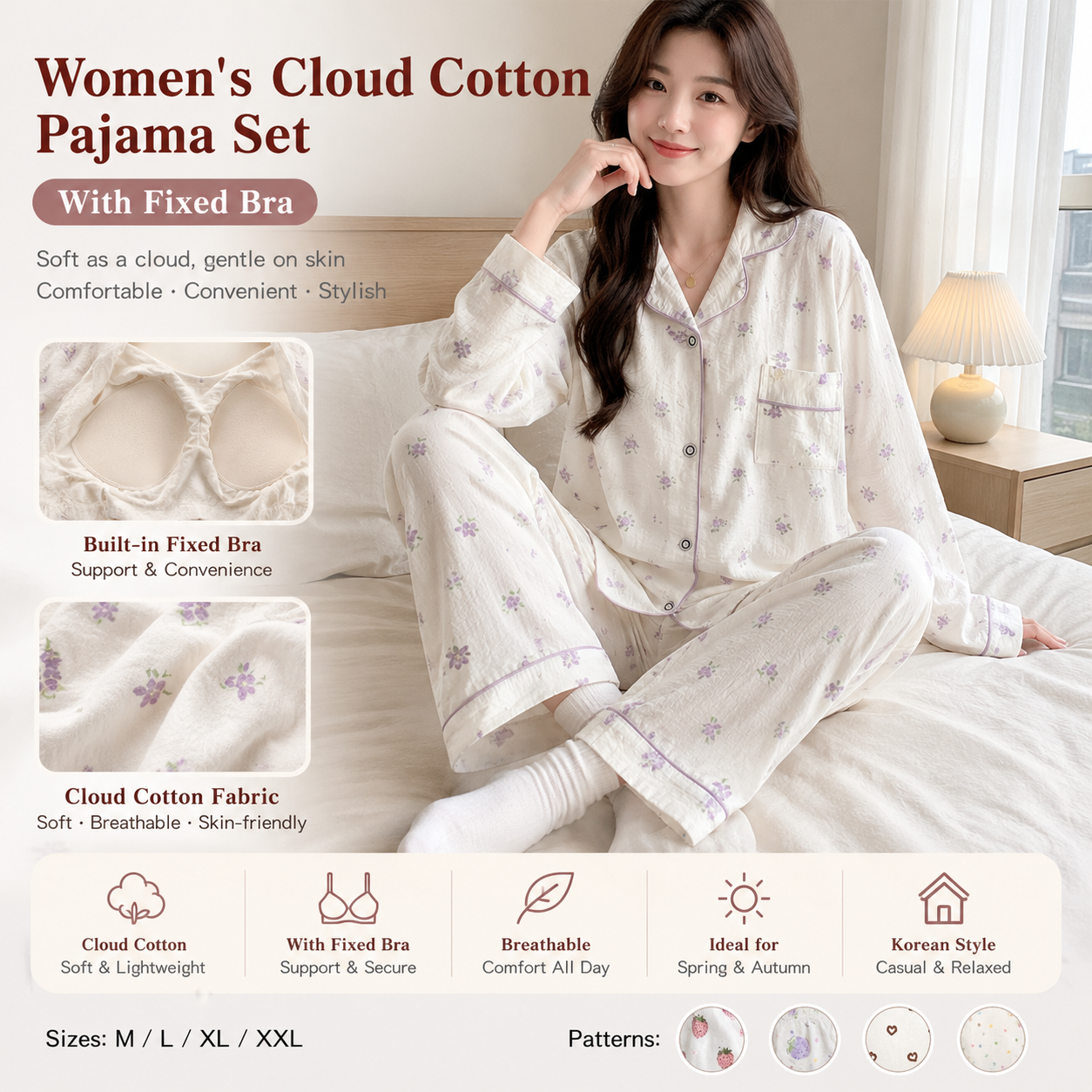 Women's 2pc Cloud Cotton Pajama Set