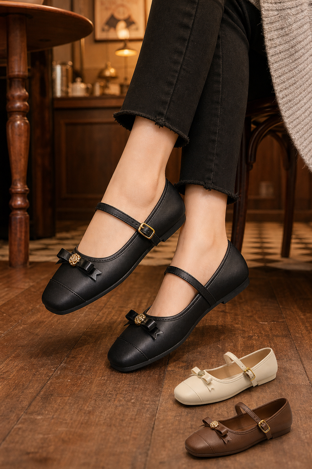 Women's Bow Mary Jane Shoes
