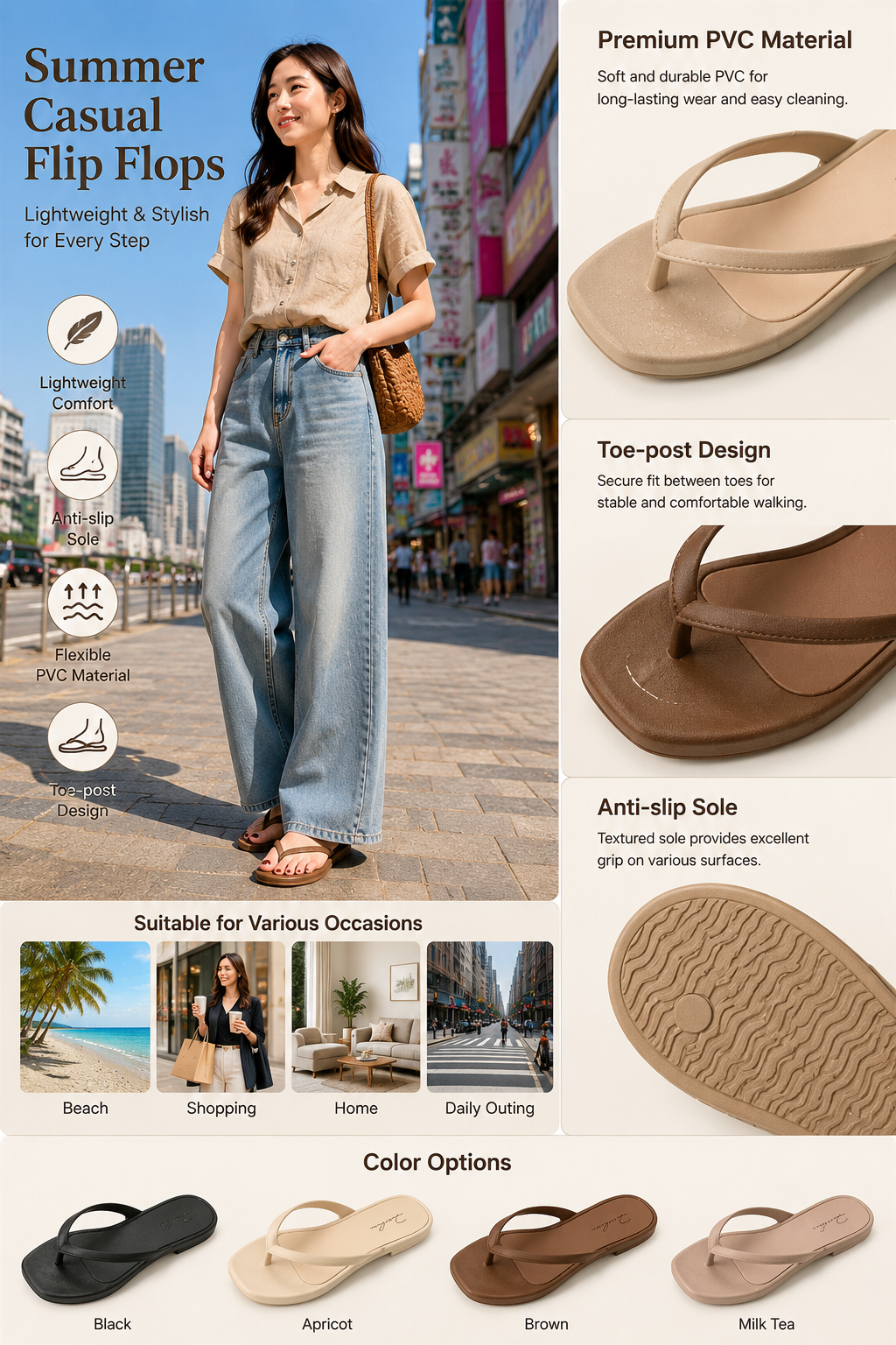 Summer Clip-toe PVC Slippers