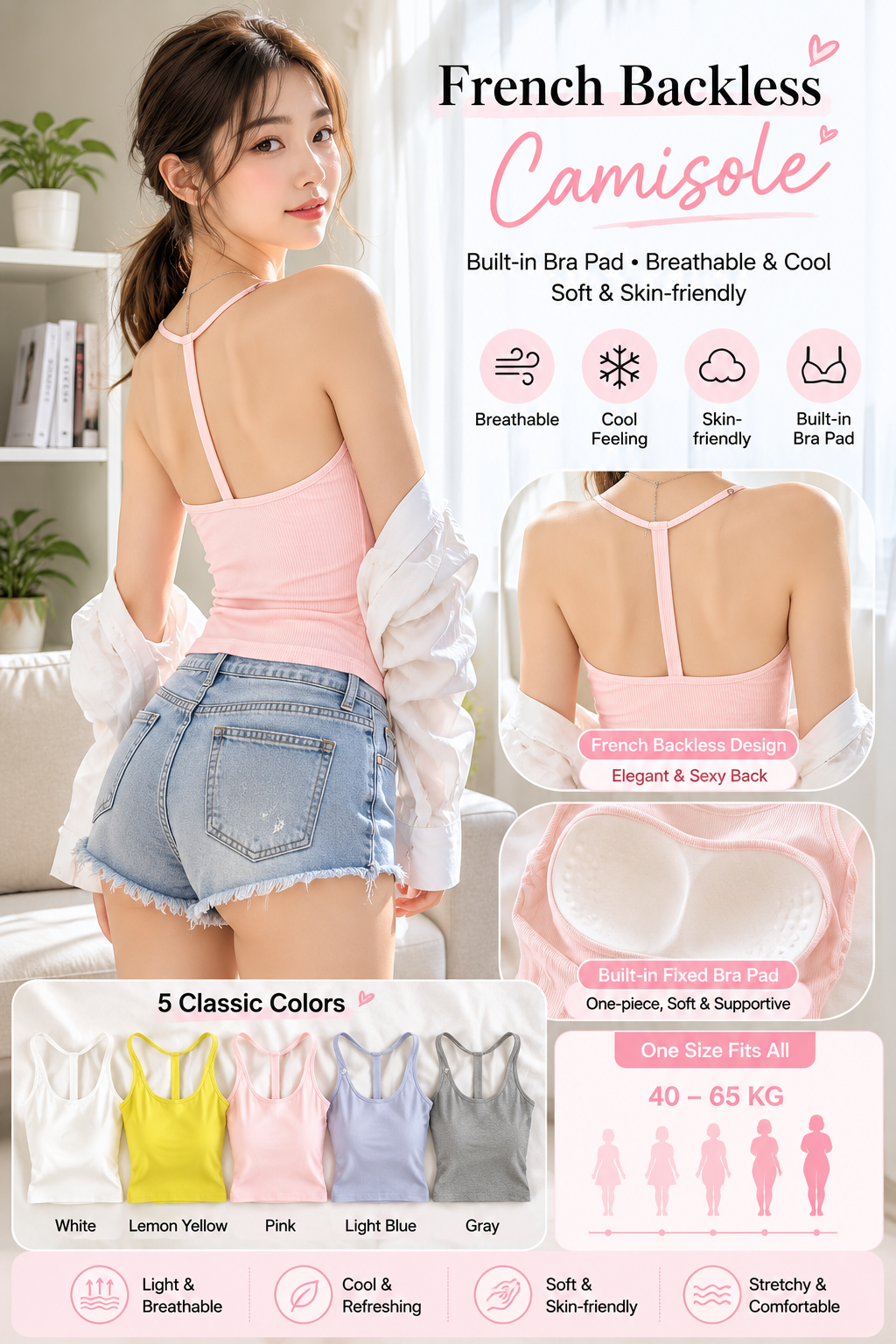 French Backless Camisole